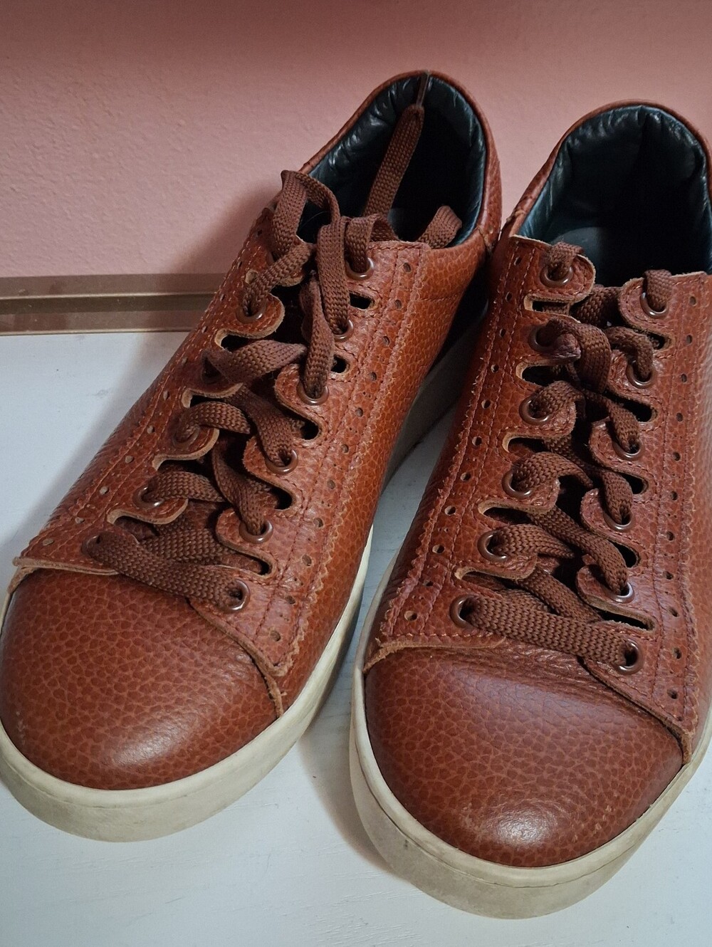 Mulberry Brown Leather Low-Top Sneakers - Uk39